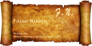 Faise Nikola névjegykártya